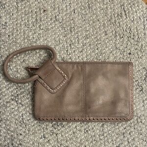 Classic Taupe Studded Leather Hobo brand Wristlet - Women's Bag